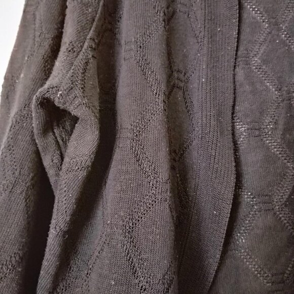 Vintage N.Y.P.L Collection Black Argyle Diamond Cardigan Bolero Boho Academia - Picture 6 of 6